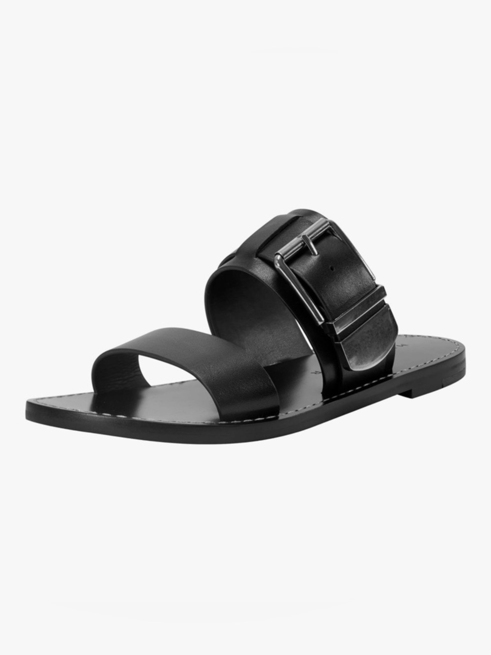 🖤 Marc Fisher LTD Black Leather Slide Sandals w/ Buckle – Size 8.5